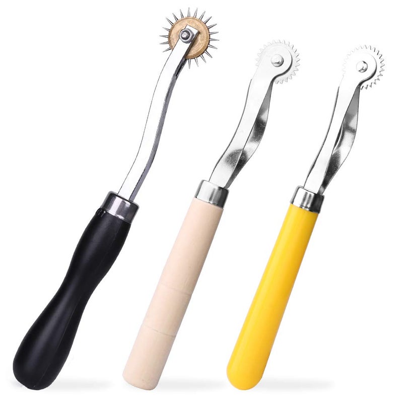 LUNARM 3 Pcs Tracing Wheel Sewing Tool, Needle Point Tracing Wheel, Random Color Tracing Wheel Sewing Tool, Stitching Wheel Tool for Leathercraft, Professional Stitch Marking Spacer - Image 2